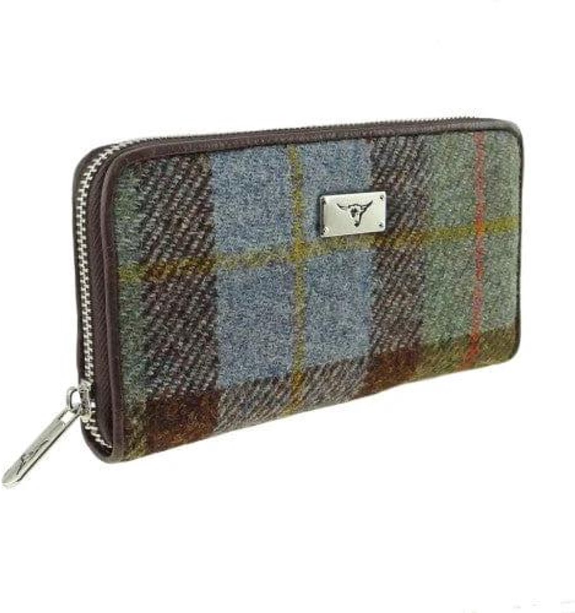 Dames Portemonnee Staffa Tartan MacLeod - Harris Tweed - Muntvak met rits - Glen Appin of Scotland