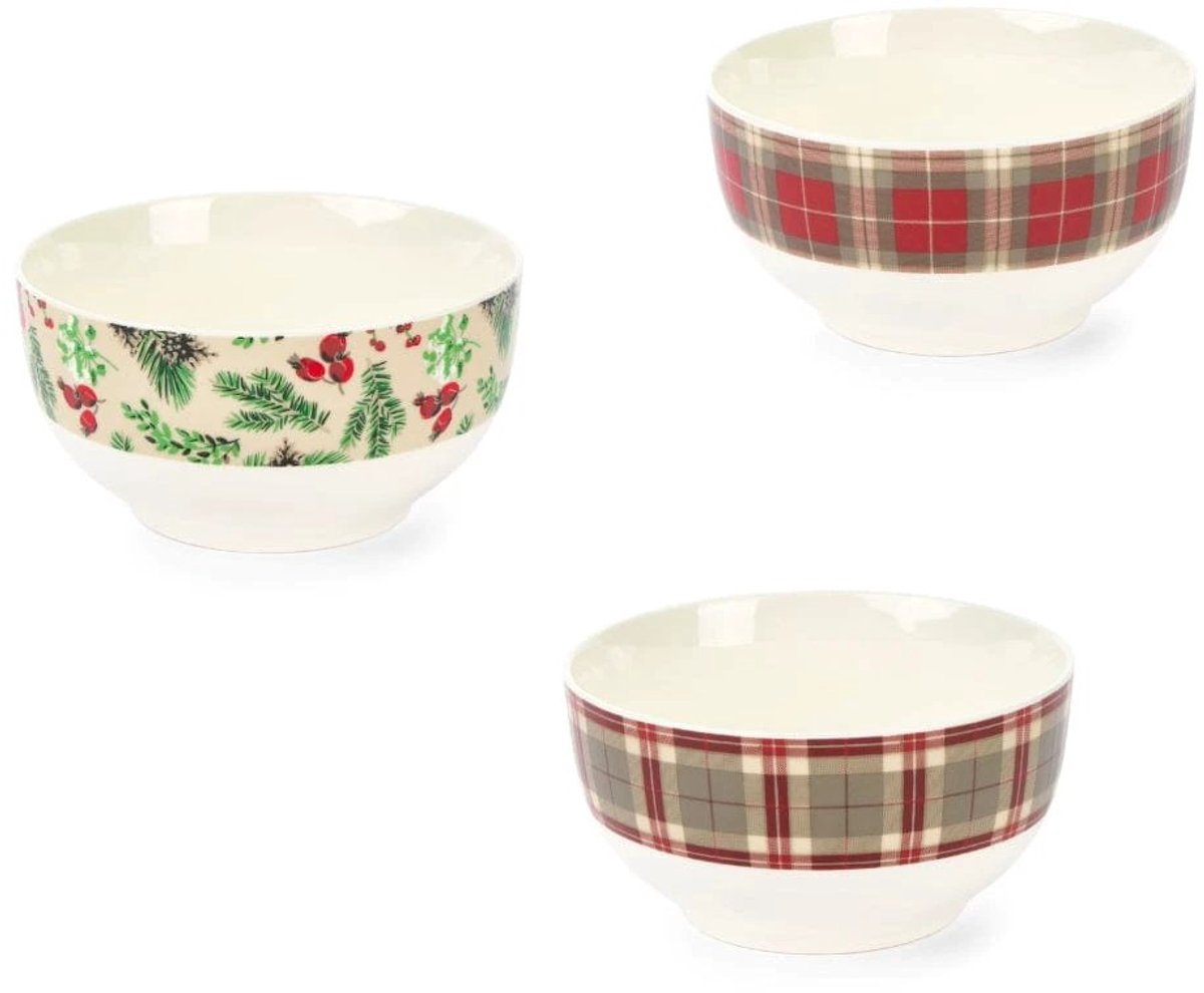 Schaaltjes NEW BONE tartan - set van 3 - 150 ML - Nuvole di Stoffa