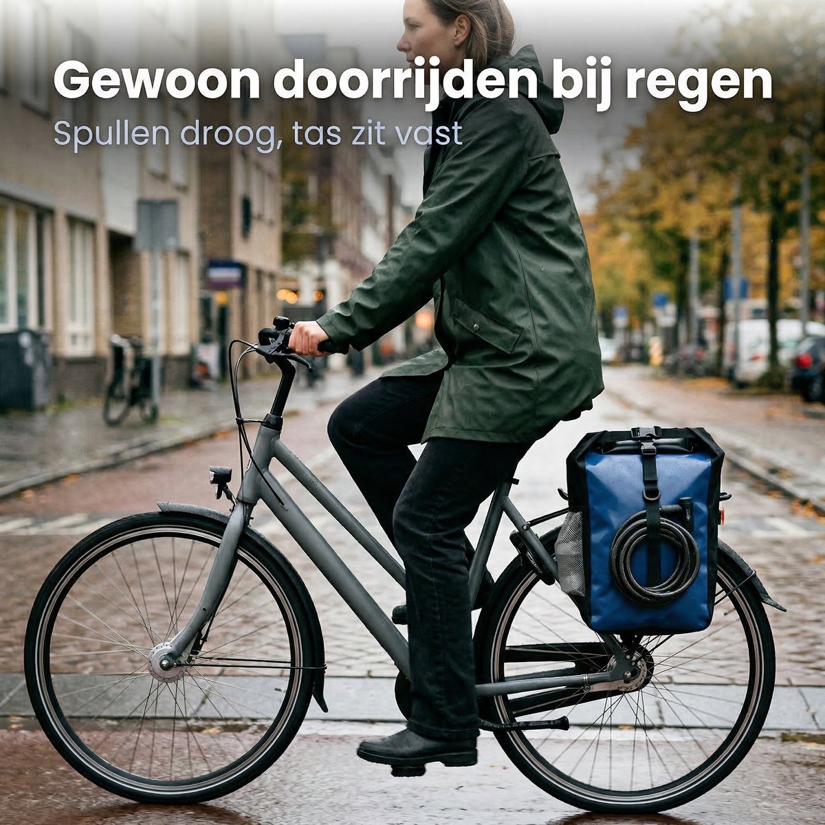 Cheqo® Fietstas - Enkele Fietstas - Fietstas Achter - Fietstas Achterop - Fietstas Bagagedrager - Fietstas Blauw - Waterdichte Fietstas - Fietstas met Clips - Fietstas met Klittenband - Fietstas met Mesh Vak — cadeau in Sport & Outdoor - foto 3