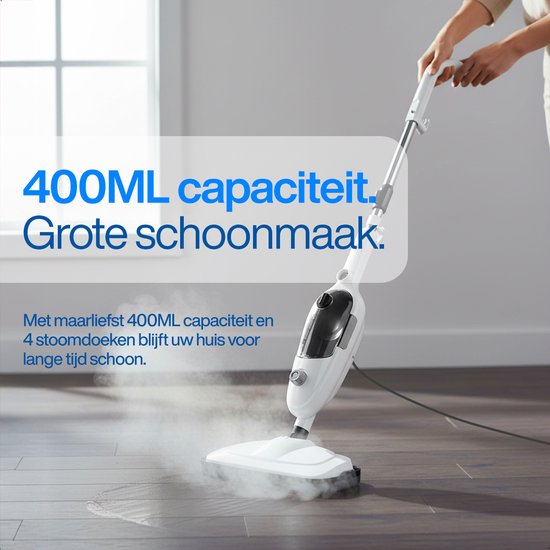 Hoge Druk 2 in 1 Stoomreiniger - Handstomer - Vlekkenreiniger - Met 8 Opzetstukken en 4 Microvezeldoeken - Bank, Vloer, Badkamer en Tapijt Reinigen