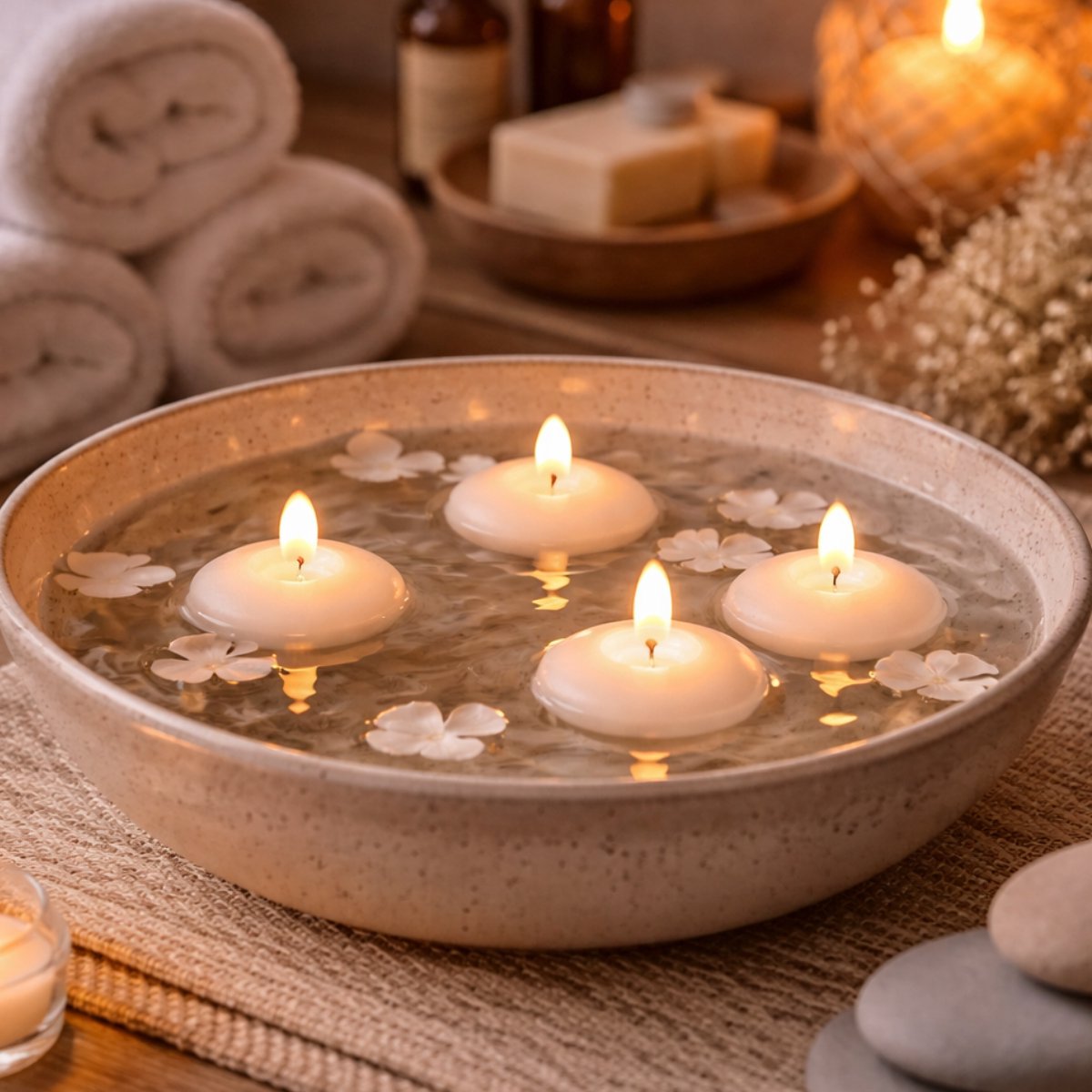 Arti Casa drijvende kaarsen - set van 10 stuks - wit - ø4,5 cm - brandtijd ca. 3,5 uur - geschikt voor wateroppervlakken en decoratieve schalen - sfeervolle decoratie
