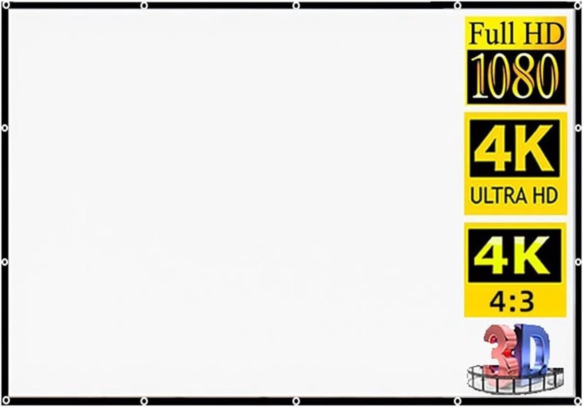 Projectiescherm - Draagbaar scherm - Thuisbioscoop - Opvouwbaar ontwerp - 72 inch - Mat Wit