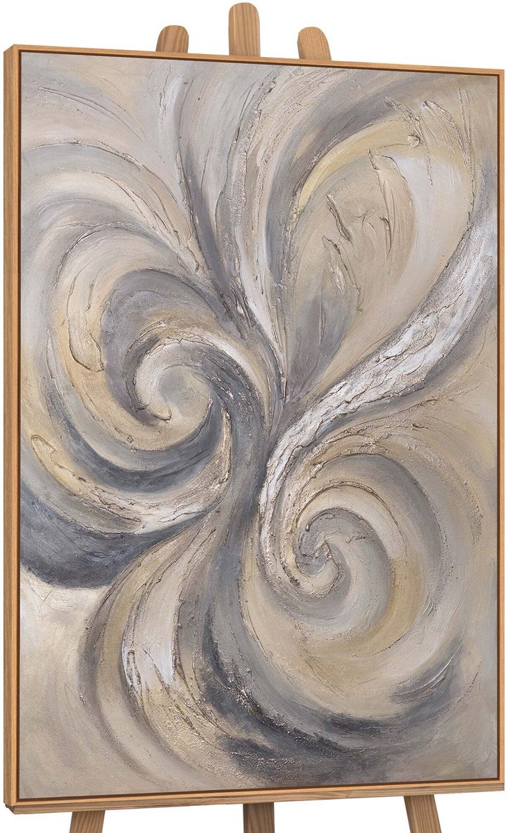 YS Canvas schilderij handgeschilderd sands and clouds abstract – YS-Art Gallery – Luxe wanddecoratie voor woonkamer – Modern schilderij voor slaapkamer en hal Wood