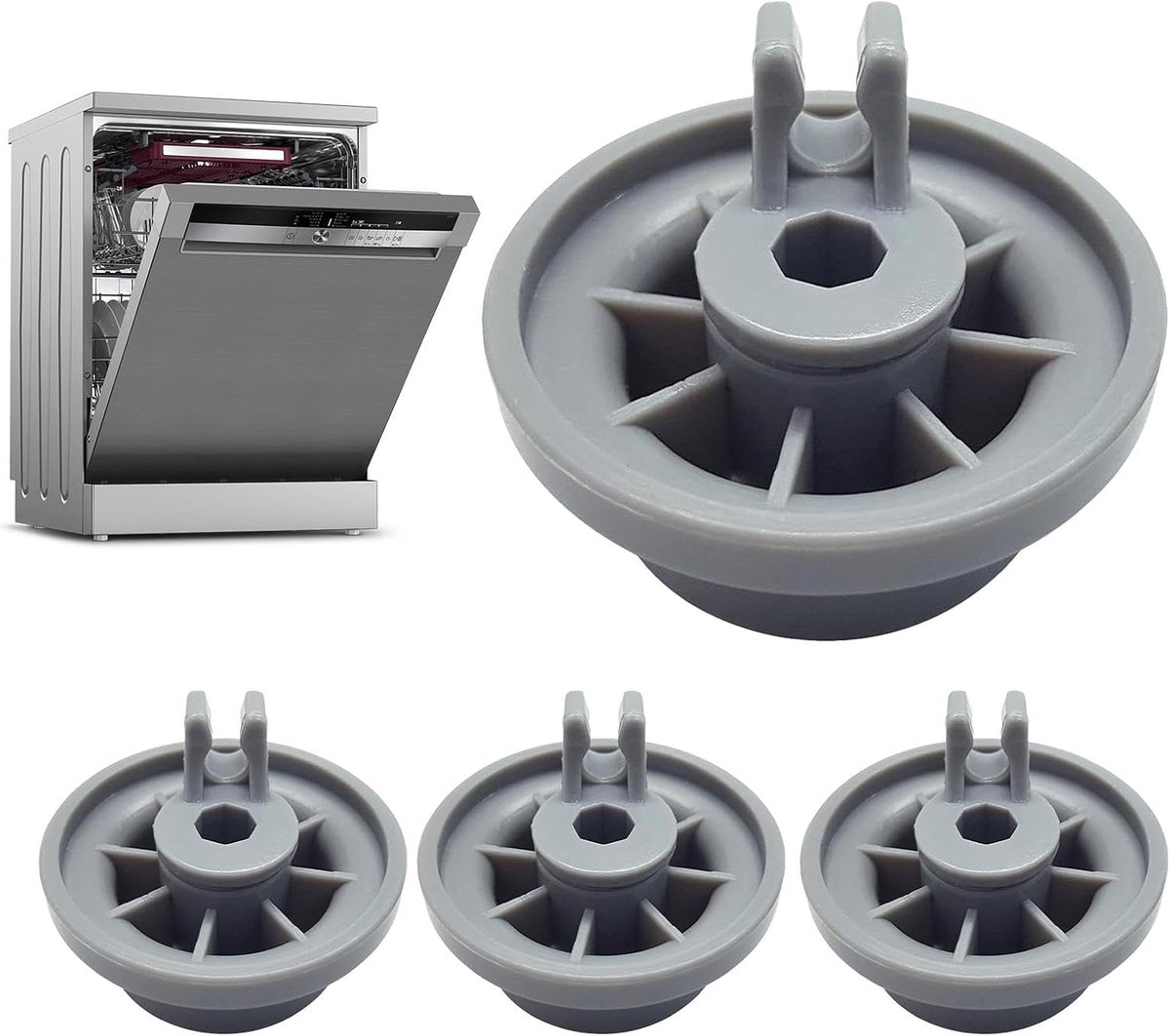 Vaatwasser Wielen - Rek Rollers - Soepel Gebruik - Duurzaam ABS Materiaal - 3x12x3 cm