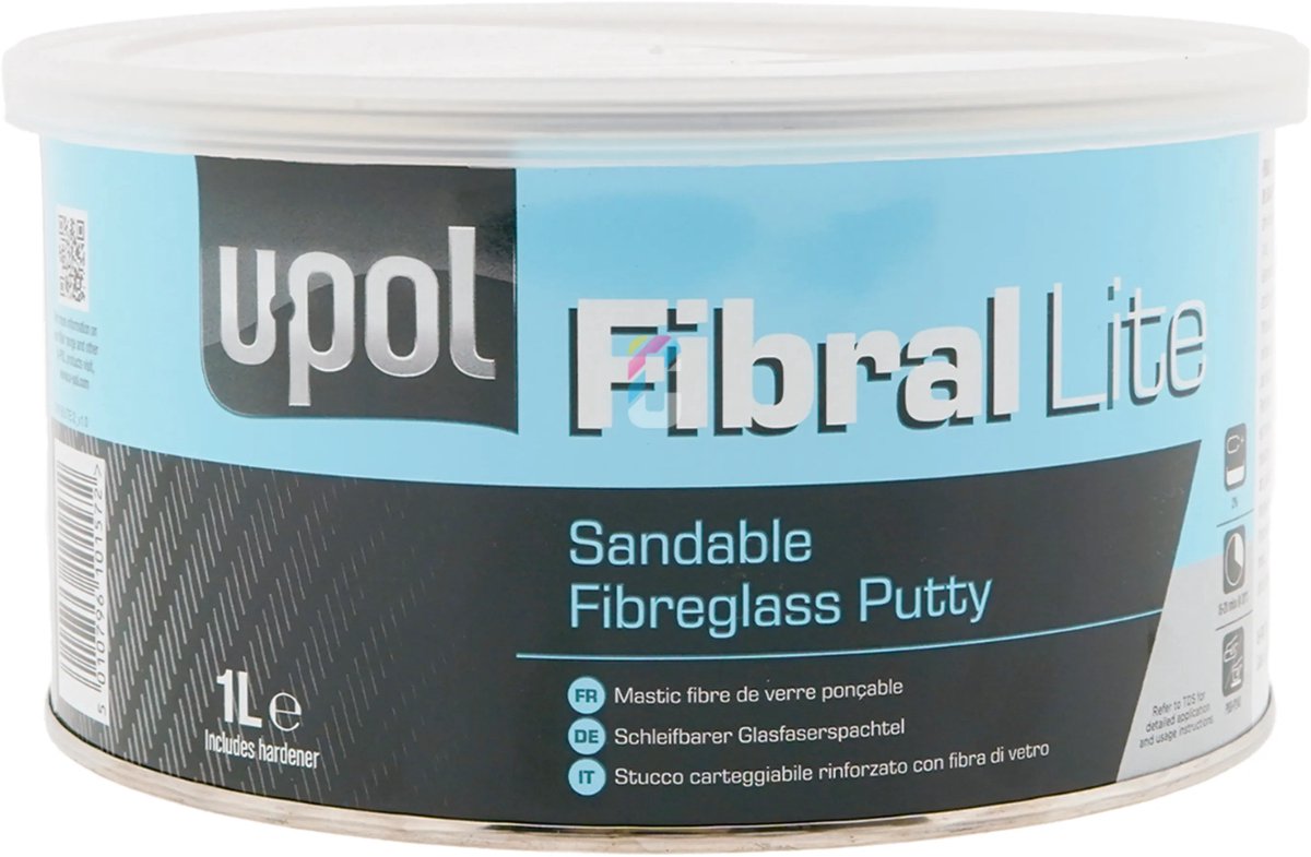 U-POL Fibral Lite 2K Glasvezelplamuur 1 liter + Verharder