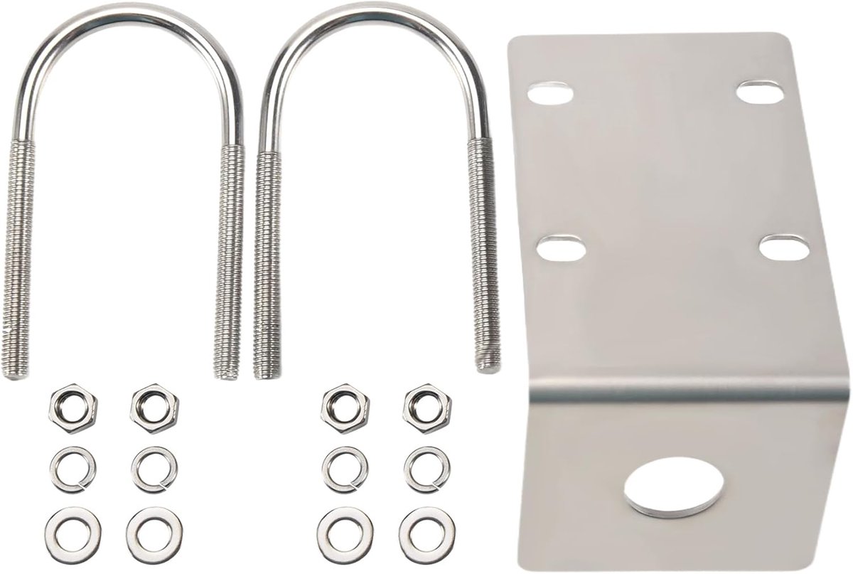 Antenne Beugel - Bevestigingsklem - Antenne Montage - U Stijl Bouten - 4.7x4.7cm Gaten - Zilver