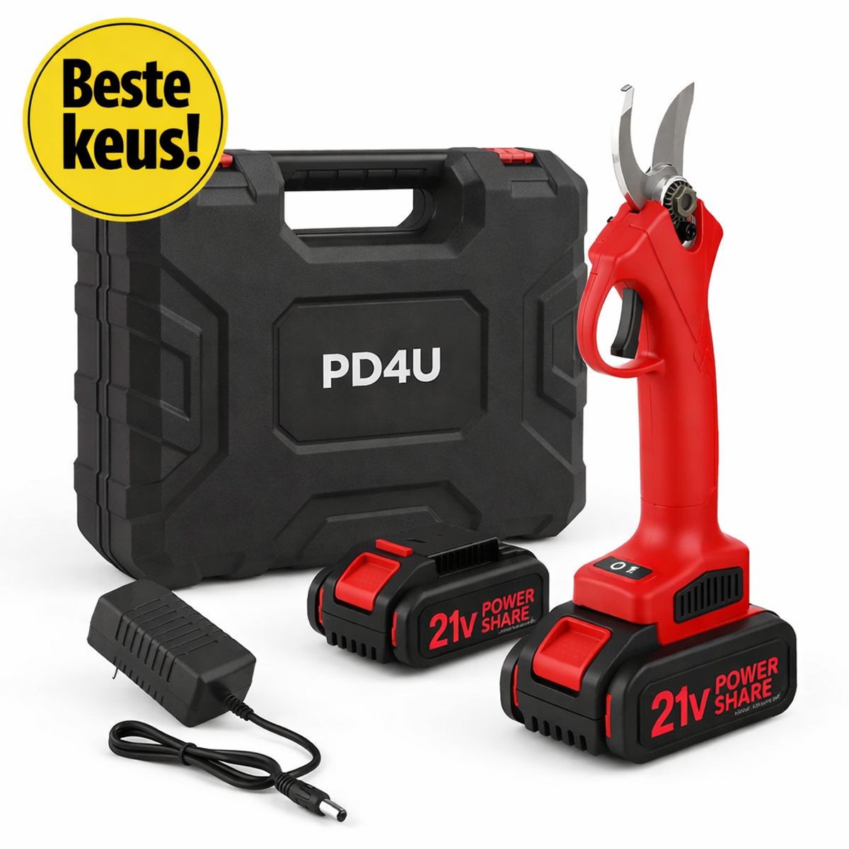 Elektrische Snoeischaar - Professioneel - Accu Snoeischaar - 2 Accu's - Tuinieren - Tuinschaar - 30mm