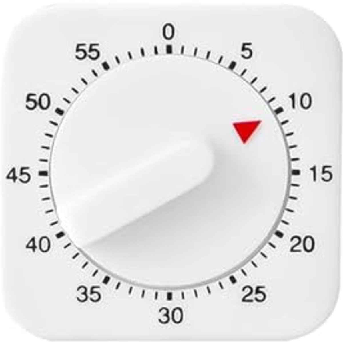 60-Minuten Keukentimer met Luid Alarm voor Sport & Kantoor – Praktische Afteltimer – Vierkante Keukentimer – Hulpmiddel voor Tijdmanagement in de Keuken, bij het Koken en Bakken – Wit