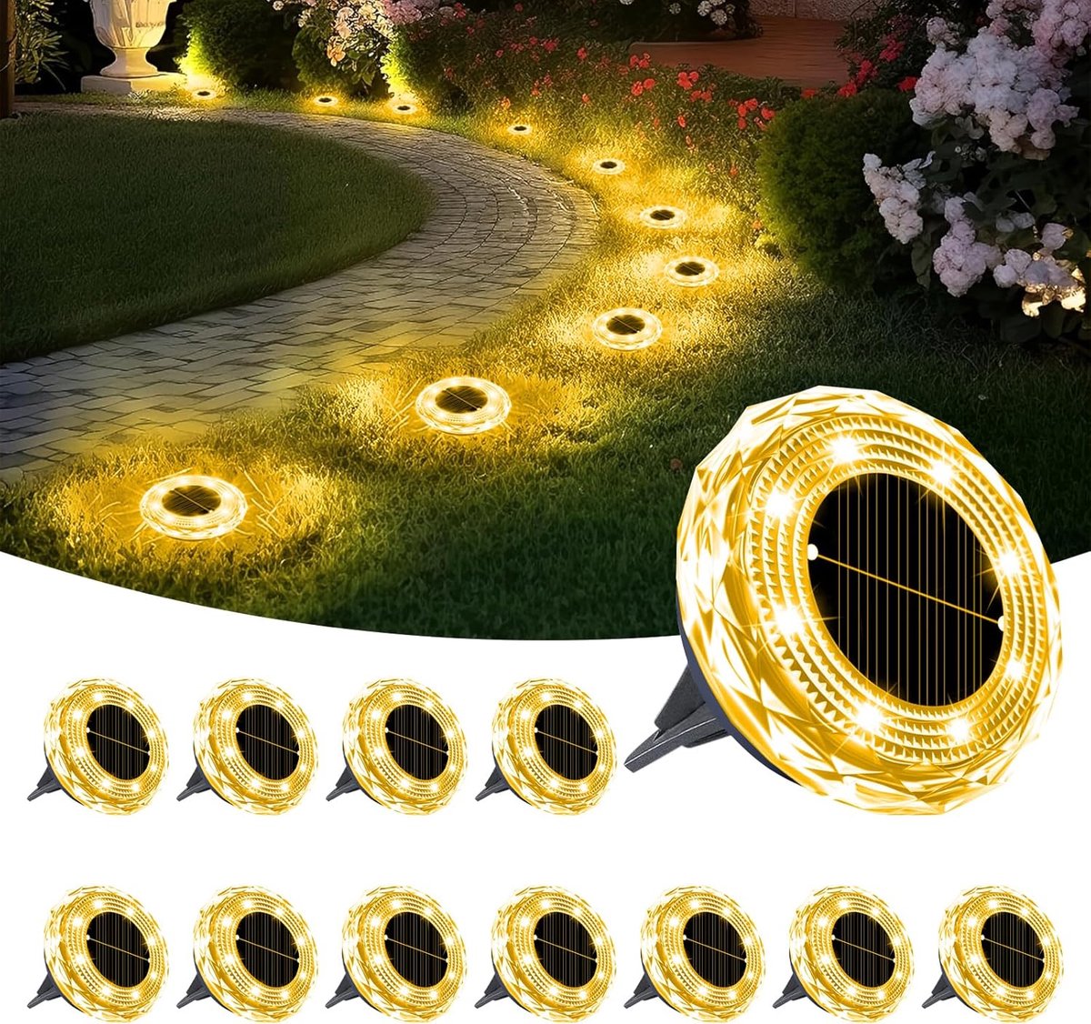 Vloerlampen Op Zonne-energie - Buitenverlichting Tuin - Pad Verlichting - IP65 Waterdicht 