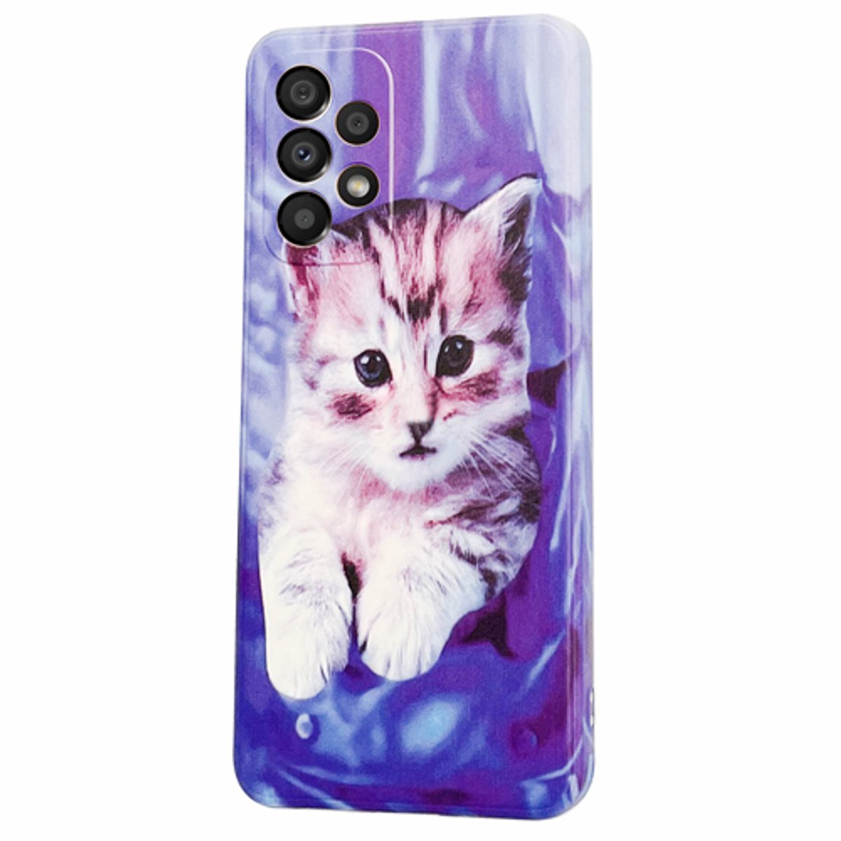 Telefoonhoesje Geschikt voor Oppo A73 (5G) - Back Cover - Kat Printje - TPU