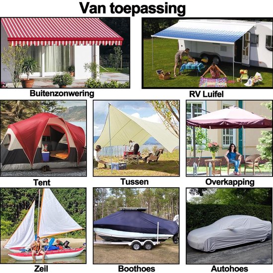 Reparatietape Luifel - Waterdicht Zeildoek - Outdoor Reparatie - Versterkt met Glasvezel - 6 Meter Lengte - Zwart — afbeelding 3