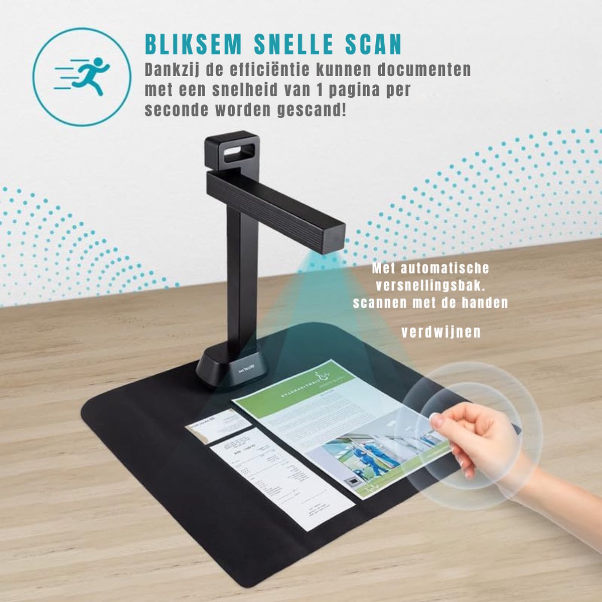 SVN® Smart Boekenscanner - Documentenscanner via USB – Scanner – Zwart - 12cm x 9cm x 40cm thumbnail 2