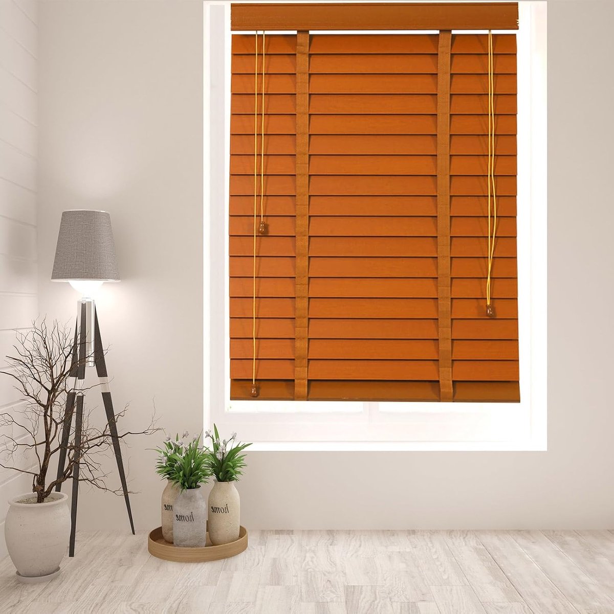 Houten Jaloezieën - Raambekleding Lamellen - Privacy Lichtregeling - 50mm Lamellen Breedte