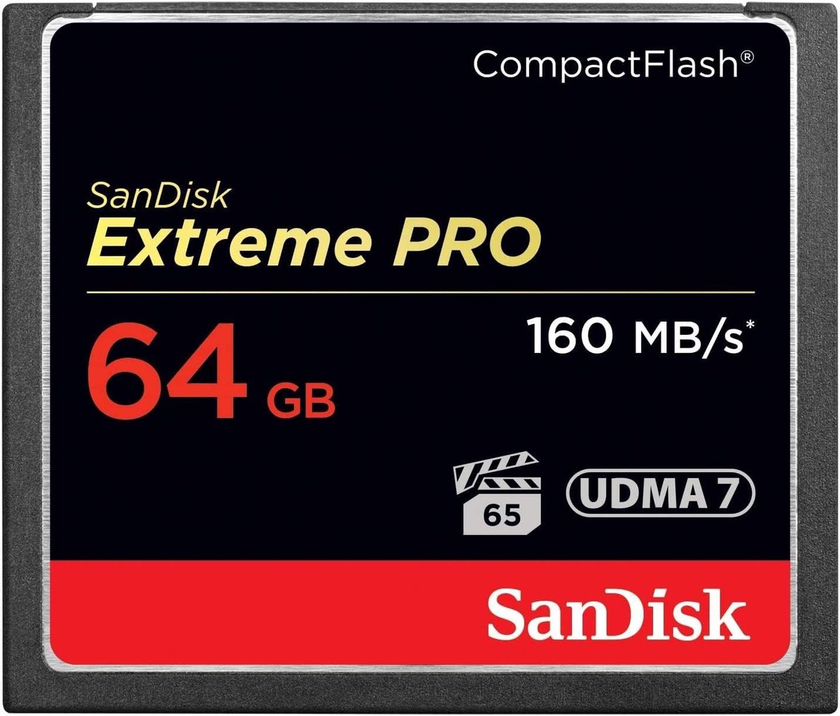 CompactFlash Geheugenkaart - Opslagkaart Camera - Professionele Fotografie - Hoge Schrijfsnelheid - 64 GB - Zwart Goud