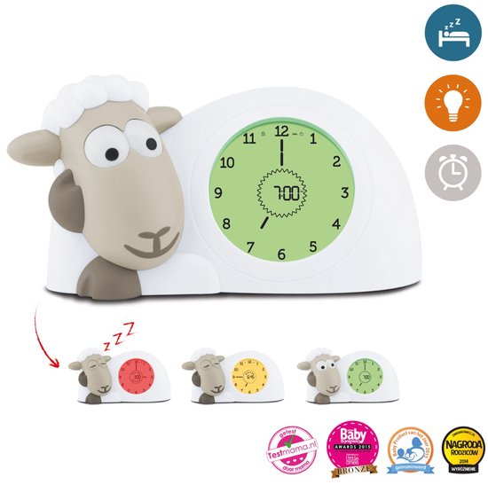 Zazu Sam Slaaptrainer - Met nachtlamp functie en slaaptimers - Taupe / Wit