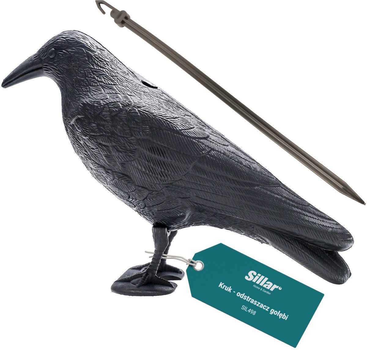 Sillar Vogelverschrikker - Kraai - Vogelverjager - Duivenverjager - Natuurlijke Ongediertebestrijding - 20 x 34cm - 1 stk