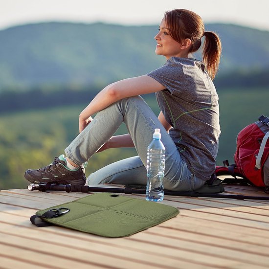 2 stuks Opvouwbaar Zitmatje - zitmatten voor backpacken - Opvouwbaar zitkussen voor buiten - Met karabijnhaak - Vochtbestendige mat - Draagbaar en waterdicht - Verdikte Oxford-stof - Geschikt voor wandelen - kamperen en gebruik in de tuin — afbeelding 3