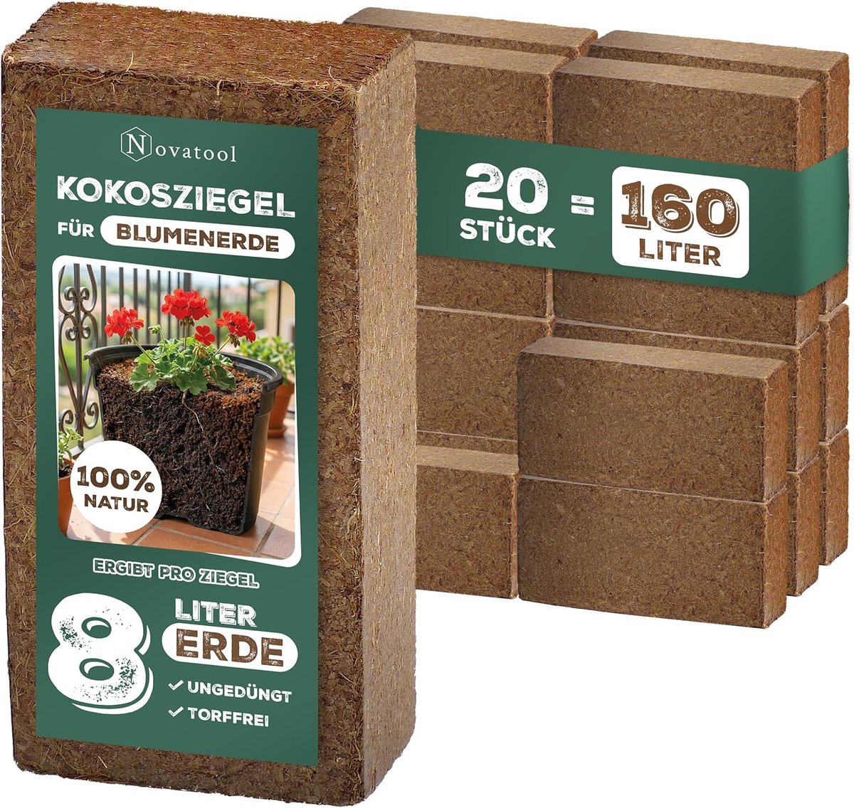 Kokosaarde Potgrond - Kweekaarde Substraat - Planten Zaaien - Milieuvriendelijk Vezel - 160 Liter