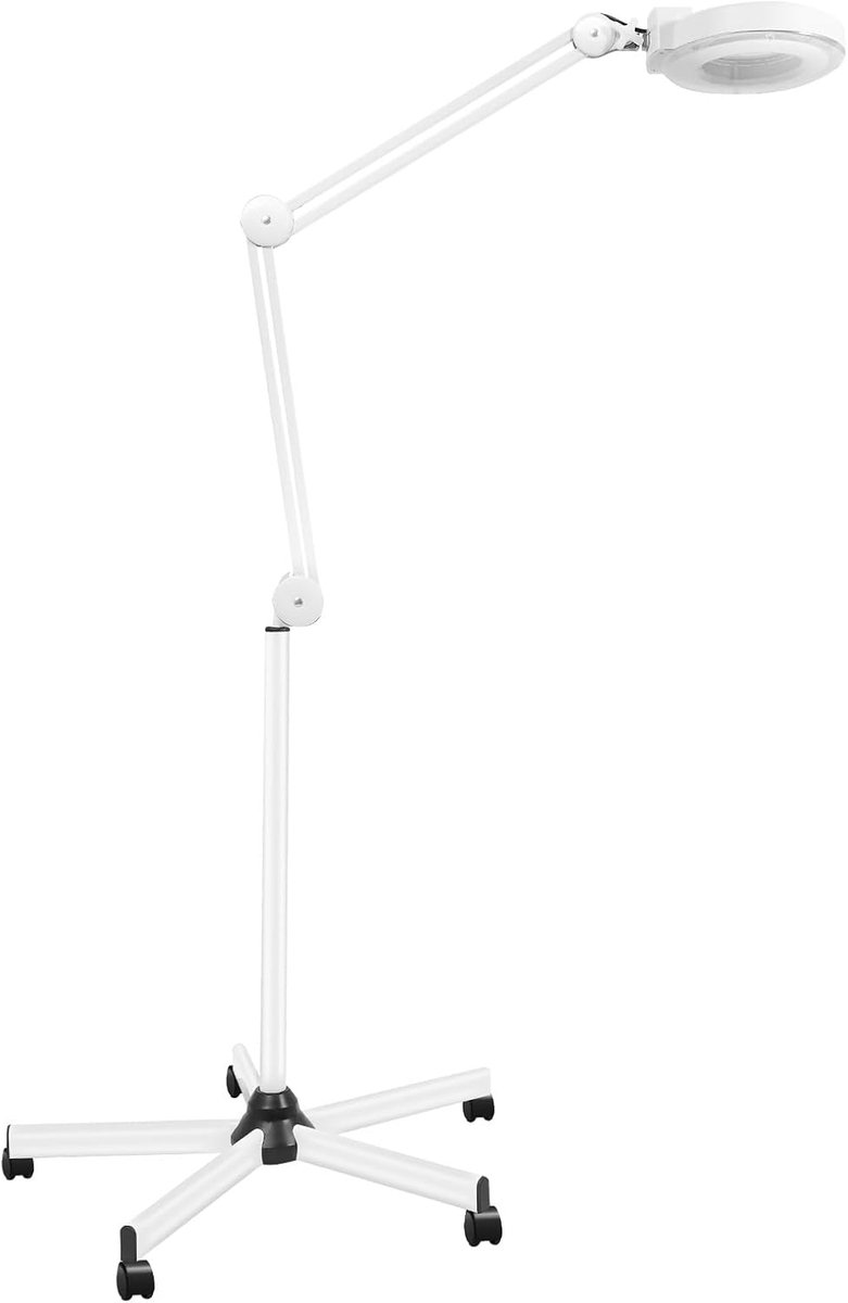 Loeplamp met LED - Werklicht Lamp - Gedetailleerd Werk - 5x Vergroting - 117 cm Hoog - Wit
