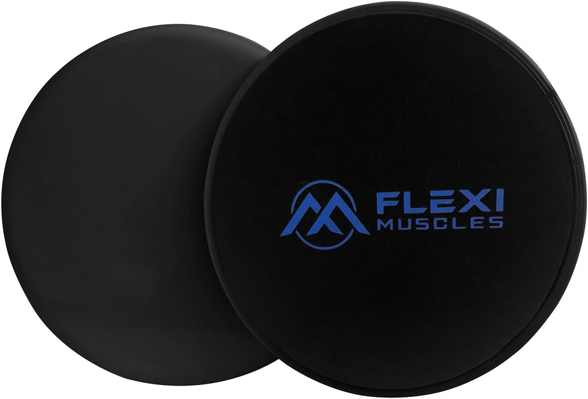 Dubbele Schuifschijven - Fitness Discs - Core Training - Voor Tapijt of Hardhout - 17.8cm Diameter - Zwart