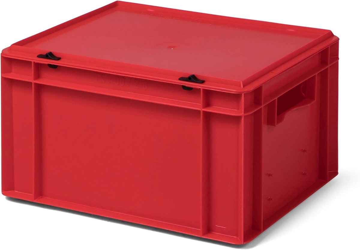 Opbergdoos Met Deksel - Stapelbare Bak - Huis Ordenen - Flip-top Sluiting - 40x30x22 cm - Rood
