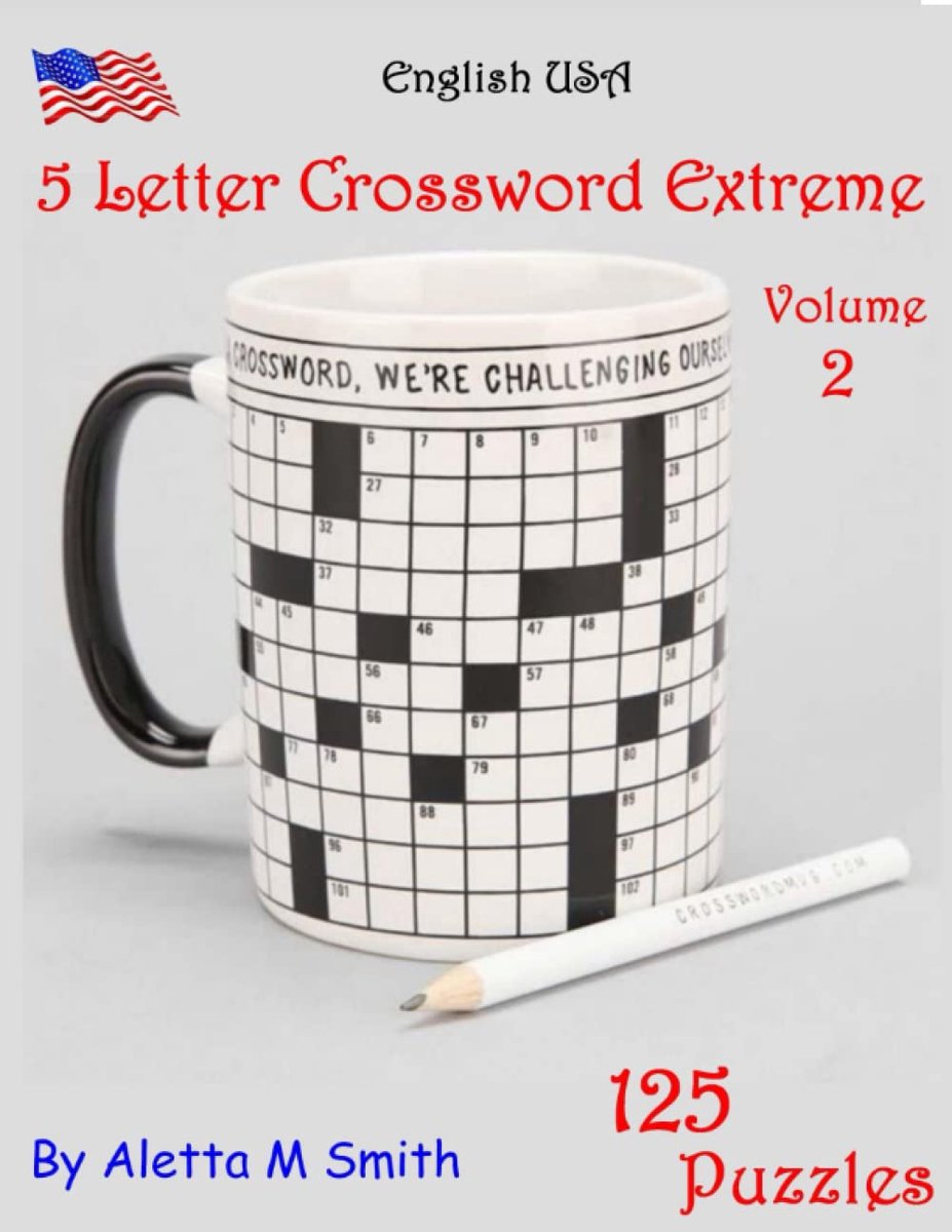 Kruiswoordpuzzels Boek - Woordspel Uitdaging - Mentale Training - Vijf Letter Woorden - 28 x 22 x 3 cm