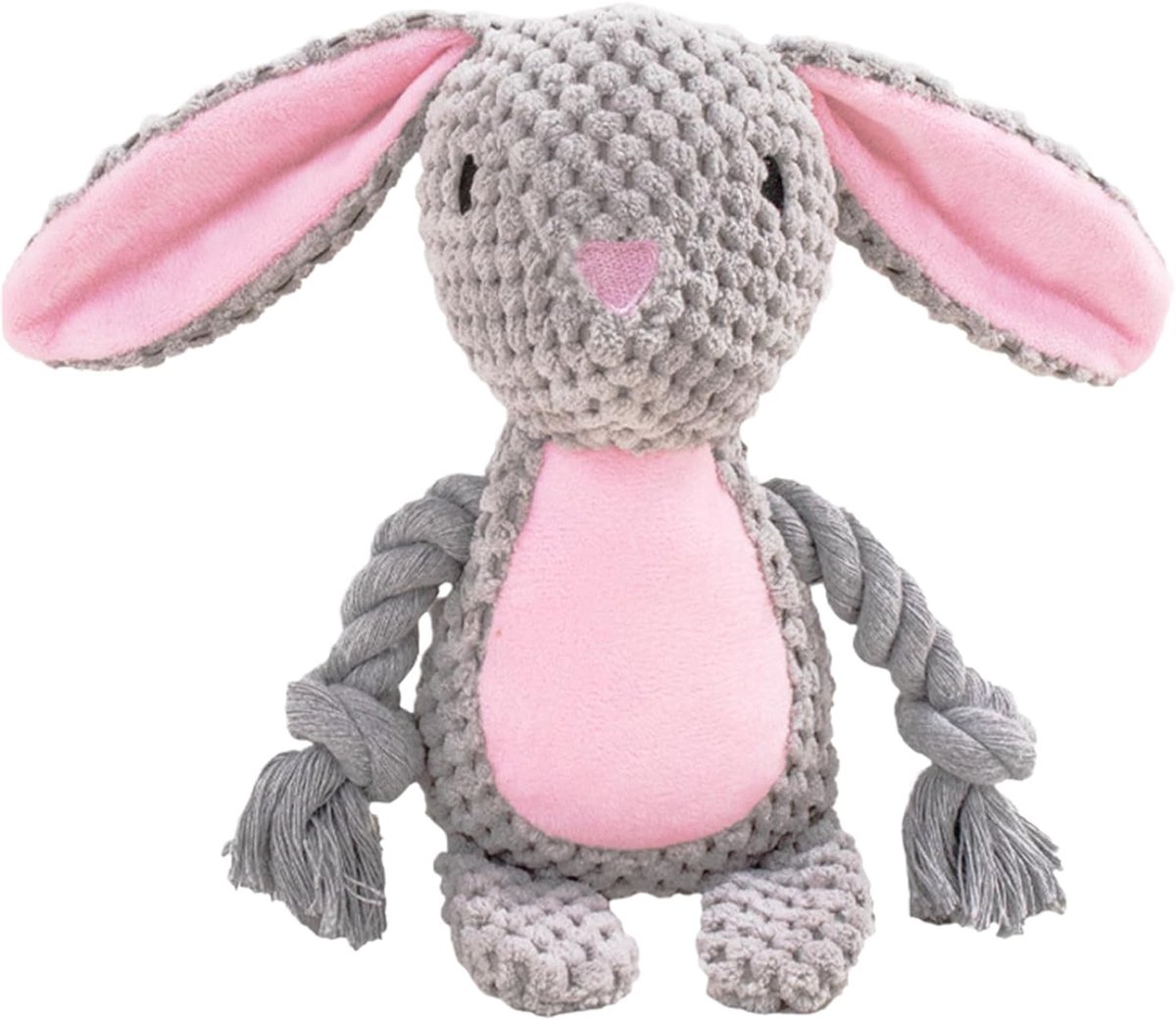 Honden Knuffel - Kauwspeelgoed Honden - Apporteren Training - Piepend Geluid - 10x6x24cm - Konijn