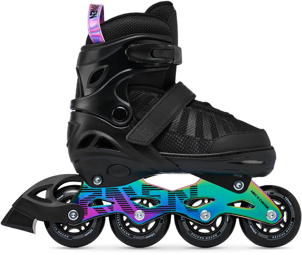 RAVEN Oxen Verstelbare Skeelers 34-37 Neo Chrome Zwart
