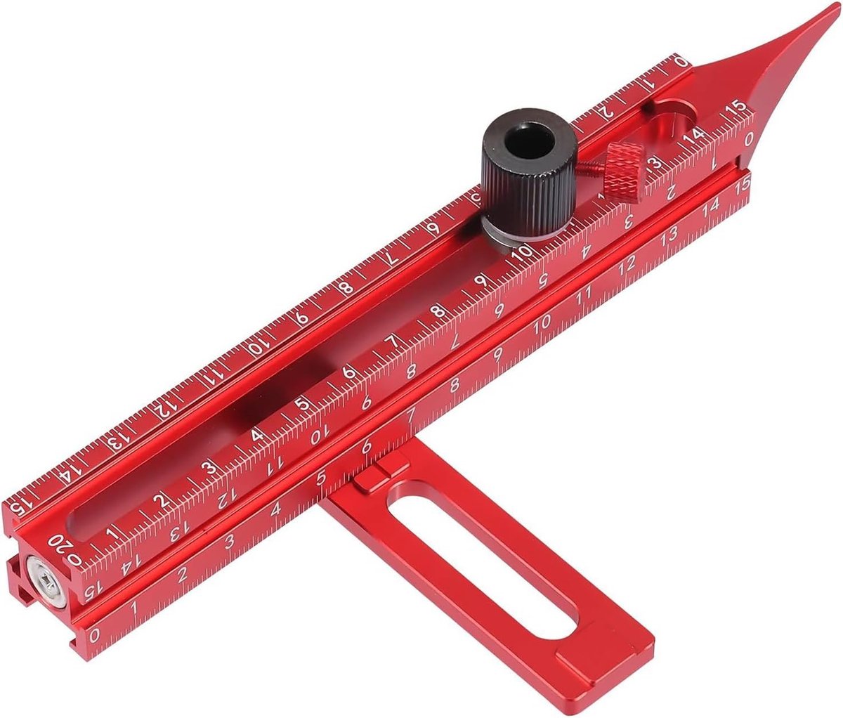 Aftekengereedschap - Meetinstrument Timmerman - Precisie Markeren - Magnetische Basis - 18cm Lengte - Zilverkleurig