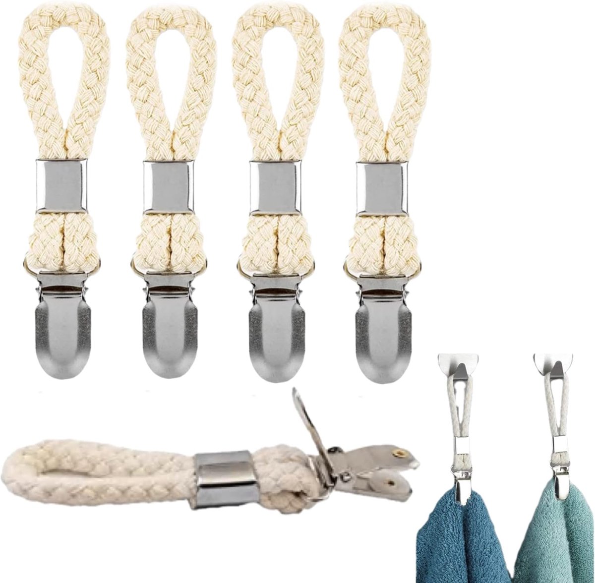 Keukendoek Clips - Handdoek Hangers - Keuken Organisatie - Set van 5 - Groot Formaat