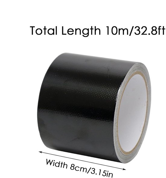 Tent Reparatie Tape - Waterdicht Herstelplakband - Buiten Repareren - UV- en Hittebestendig - 8 cm x 10m - Zwart van Merkloos — afbeelding 5