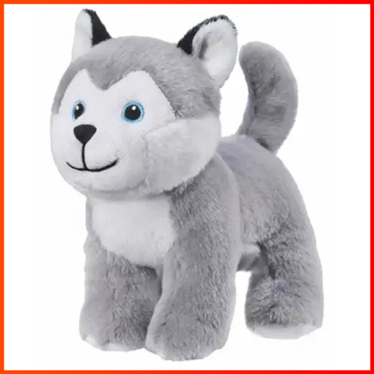 Husky Hond Grijs Pluche Knuffel 15 cm - Speelgoed Knuffeldier voor Kinderen Jongens Meisjes