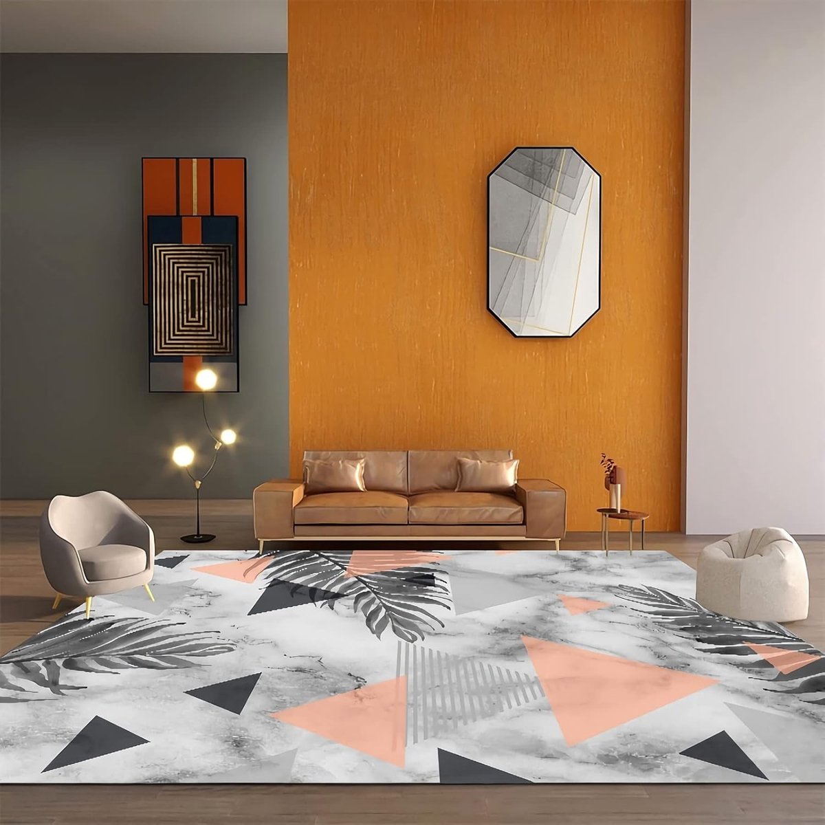 Vloerkleed Geometrisch - Zachte Vloerbedekking - Woonkamer Decoratie - Antislip Onderkant