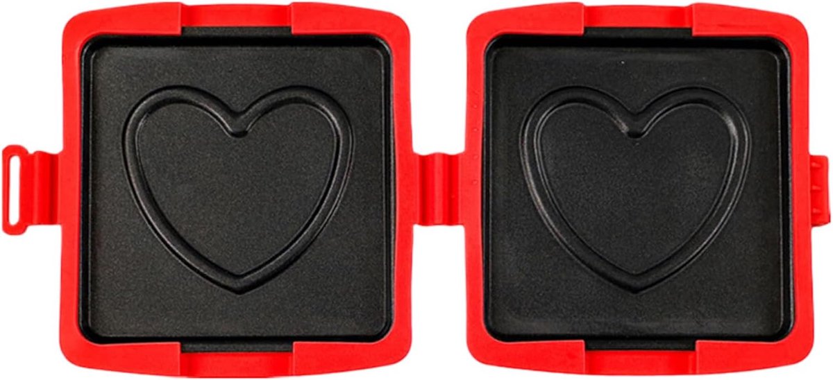 Magnetron Sandwichmaker - Sandwichpers Kookpan - Keuken Kantoor Reizen - Compact Opvouwbaar Ontwerp - 18x5x5 cm - Rood