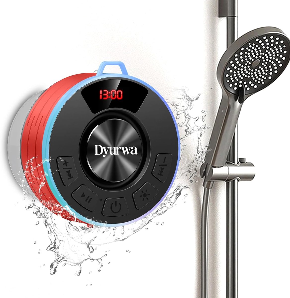 Draadloze Speaker - Mini Geluidbox - Douche Muziek - IP7 Waterdicht - 9cm Breed - Rood