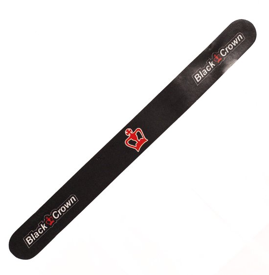 Zwarte Black Crown beschermer met rode kroon en 'Black Crown' logo aan beide zijden.