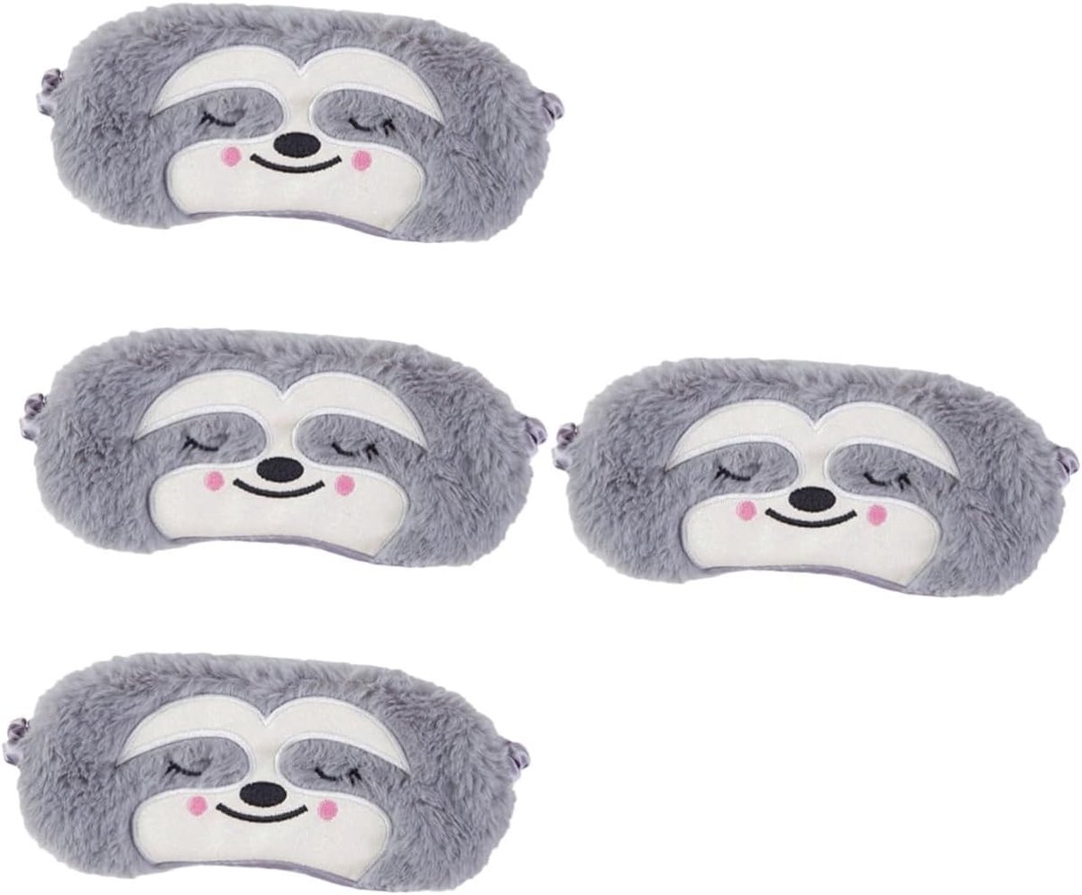 Cartoon Slaapmaskers - Oogmaskers Slapen - Reizen Thuis - Zacht Comfortabel - 20 x 10 cm - Grijs