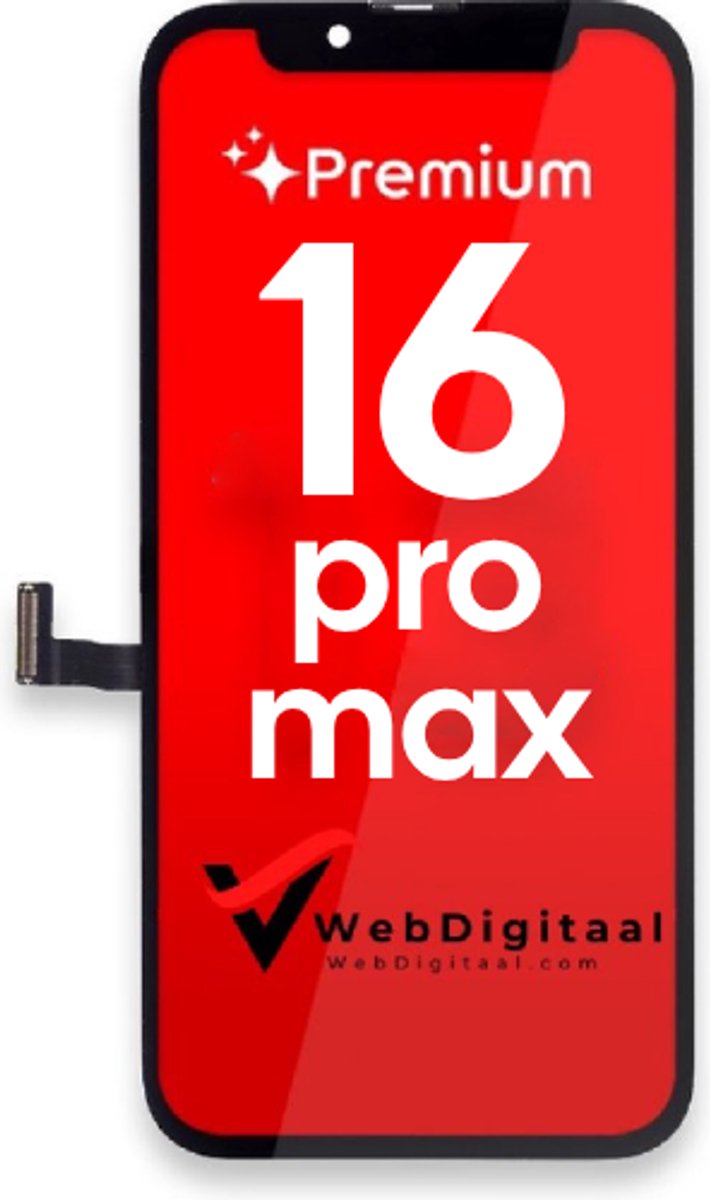 Geschikt Voor Apple iPhone 16 Pro Max LCD Display + Touchscreen - Premium Kwaliteit - Zwart - Scherm - Vervang Scherm - Beeldscherm - Touch screen - WebDigitaal