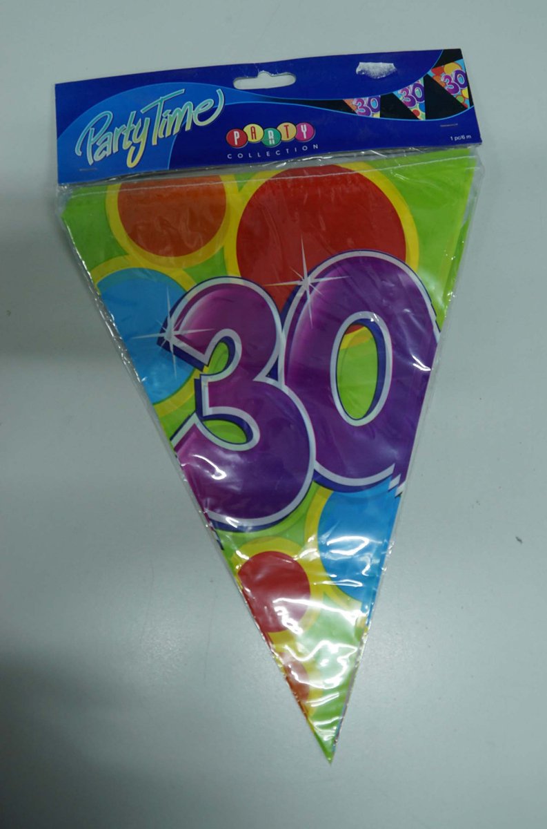 Verjaardag versierpakket 30 jaar met geel cijfer - slinger 30 - opblaasletter geel 30 - slinger Happy Brithday - slingers voor 30 jarige leeftijd - versiering voor 30 jarige bestaan - feest versiering voor 30 jarig verjaardag - versiering 30 jaar