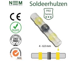 Waterdichte SoldeerHulzen Geel Geschikt voor kabels van 4 - 6.0 mm