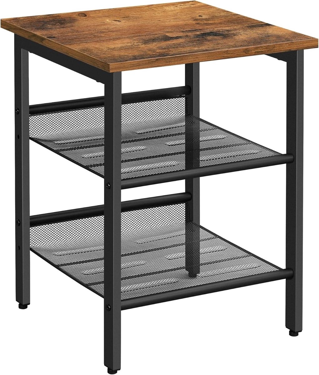 Bobbel Home Parya Home - Bijzettafel - Hout&Metaal - 40x40cm - Bruin