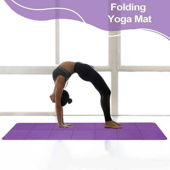 Opvouwbare Oefenmat - Trainingsmat Yogamat - Thuis Sporten - Dubbelzijdig Antislip - 183x61cm - Lila — afbeelding 4