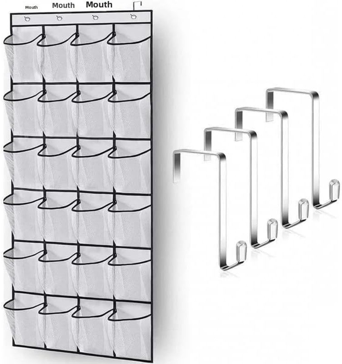 Hangend Schoenenrek - Wand Opberger - Ruimte Besparen - 24 Vakken - 1x1x1 cm - Wit