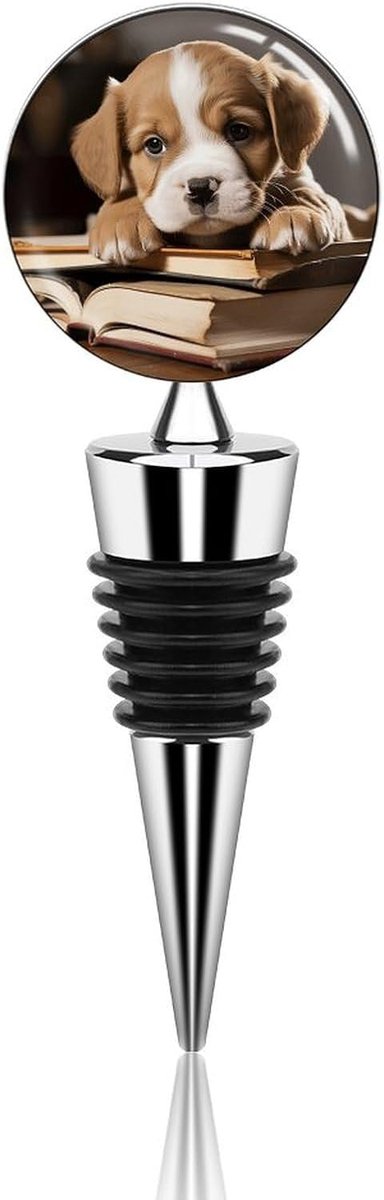 Wijnstopper Honden - Fles Afsluiter - Wijn Bewaren - Luchtdicht Zegel - 10.4 cm - Stijl