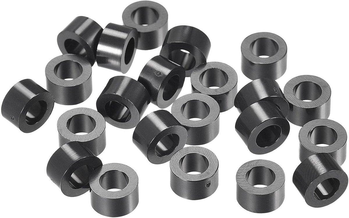 Afstandhouders Rond - Kunststof Spacers - 3D Printen - Hoge Kwaliteit ABS - 4mm Hoogte - Zwart