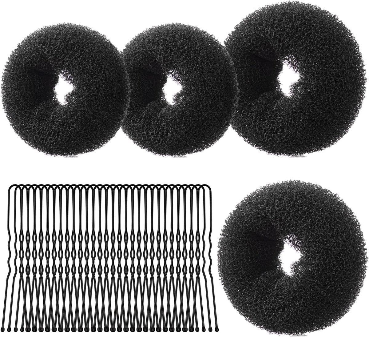 Haarring Set - Kapsel Maker - Snel Kapsels Maken - Verschillende Maten Inbegrepen - 4 Stuks