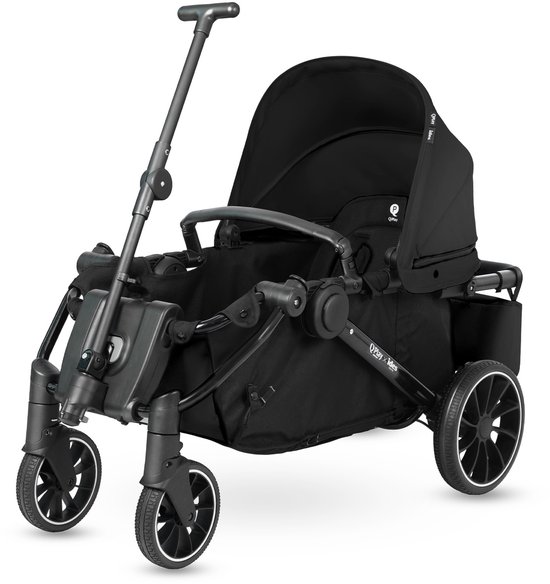 Qplay Go Cargo – Opvouwbare Kinderwagen & Bolderkar - Zwart