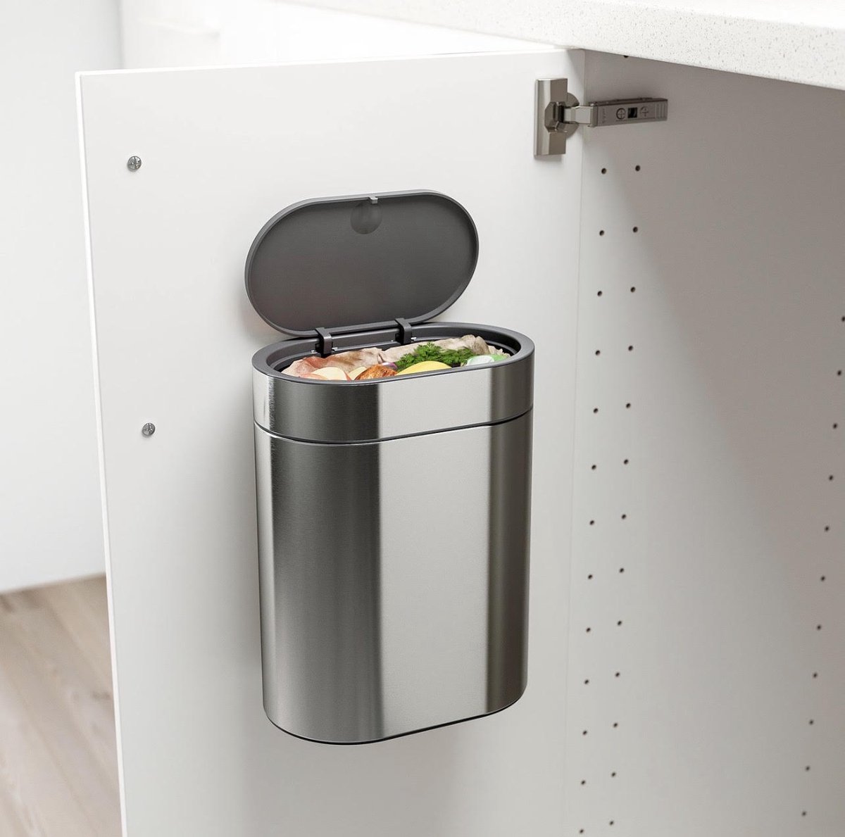 OmidHome Ophangbare Prullenbak 4L – RVS – Compact & Stijlvol – Diepte 14 cm, Hoogte 27 cm