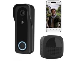 Trust Draadloze Video Deurbel - DOORCAM-3000 - Accu oplaadbaar met USB-C - 2K 3MP - Geen Abonnementskosten - inclusief Chime - Deurbel met Camera - Zwart