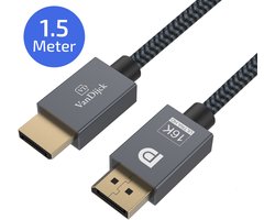 VanDijck DisplayPort 2.1 Kabel – 4K 240Hz – 8K 60Hz – 1.50 Meter – Zwart